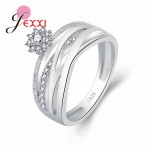 Jemmin High Quality Big Wide 925 Sterling Silver Open Finger Ring Shiny White Zircon Jewelry For Women Female Party Wholesale