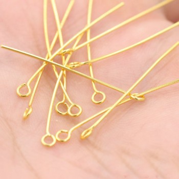 BEAUCHAMP 20-60mm Head Pins Eye Pin Jewelry Making Studs Beads Needles Tassel Earrings Filigree Crimps Choker Necklace Charm