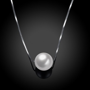 Ann amp; Snow Simple Ladies Jewelry 925 Sterling Silver Necklace White Shell Pearl Pendant Necklaces Fashion Gift Accessories