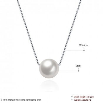 Ann amp; Snow Simple Ladies Jewelry 925 Sterling Silver Necklace White Shell Pearl Pendant Necklaces Fashion Gift Accessories