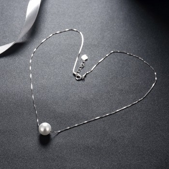 Ann amp; Snow Simple Ladies Jewelry 925 Sterling Silver Necklace White Shell Pearl Pendant Necklaces Fashion Gift Accessories