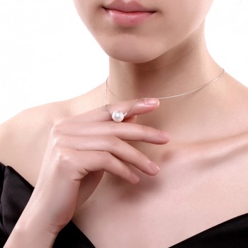 Ann amp; Snow Simple Ladies Jewelry 925 Sterling Silver Necklace White Shell Pearl Pendant Necklaces Fashion Gift Accessories