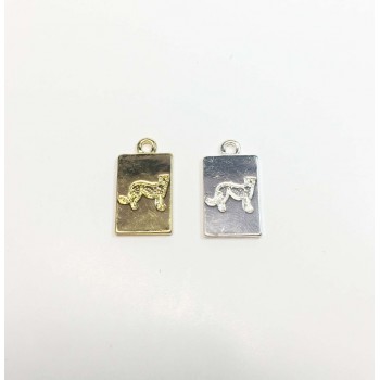 Eruifa Beautiful 10*18mm Leopard Coin 20pcs per bag gold/Silver plated Zinc alloy Charms Pendant Jewelry DIY Necklace 2 colors