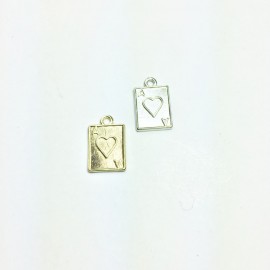 Eruifa 20pcs10mm Pretty Mini Poker ACE of Heart Zinc alloy Jewelry DIY Charms Pendant Necklace,Eearrings  2 Colors