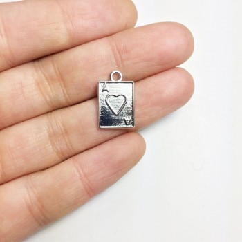 Eruifa 20pcs10mm Pretty Mini Poker ACE of Heart Zinc alloy Jewelry DIY Charms Pendant Necklace,Eearrings  2 Colors
