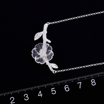 Lotus Fun Genuine 925 Sterling Silver Handmade Designer Fine Jewelry Flower in the Rain Necklace with Pendant for Women Collier