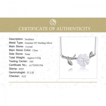 Lotus Fun Genuine 925 Sterling Silver Handmade Designer Fine Jewelry Flower in the Rain Necklace with Pendant for Women Collier
