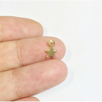 Eruifa 40pcs 5mm Iron Finding Dangling Star DIY Charms Pendant silver and Gold Jewelry handmade DIY 2 colors