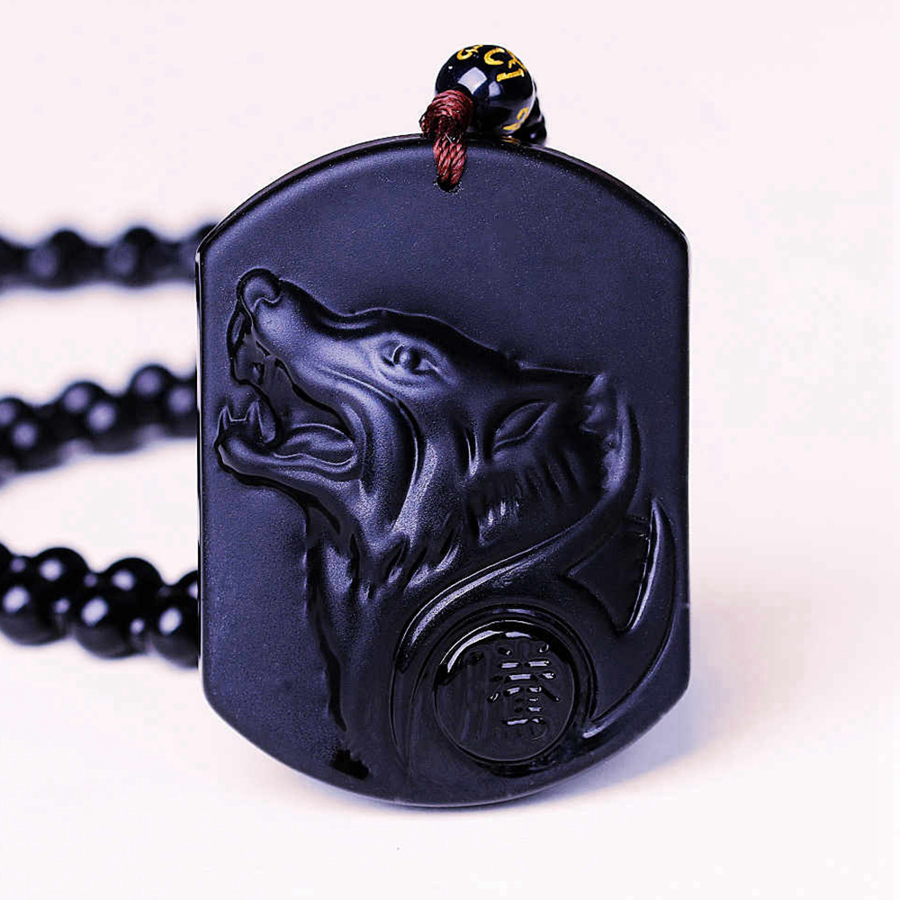 Black crystal necklace Necklace Natural Stone Pendant Buddha Guardian Ball Chain Lucky Gift Crystal Carved Women Jewelry Men 3A
