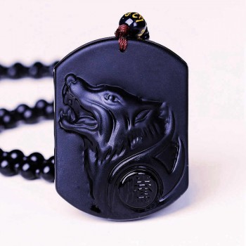 Black crystal necklace Necklace Natural Stone Pendant Buddha Guardian Ball Chain Lucky Gift Crystal Carved Women Jewelry Men 3A