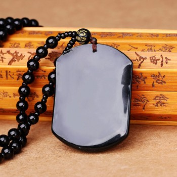 Black crystal necklace Necklace Natural Stone Pendant Buddha Guardian Ball Chain Lucky Gift Crystal Carved Women Jewelry Men 3A