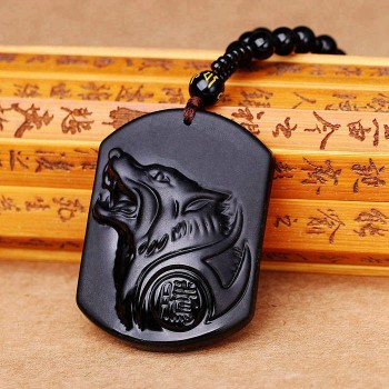 Black crystal necklace Necklace Natural Stone Pendant Buddha Guardian Ball Chain Lucky Gift Crystal Carved Women Jewelry Men 3A