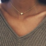 e-Manco Heart 925 Sterling Silver Choker Necklace Gold-plated Simple and Romantic Fine Jewelry Valentines Gift for Women