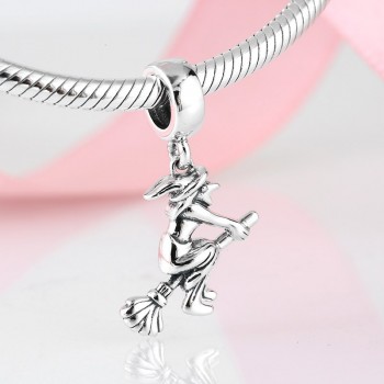 Hot fairy tale Magical witch with Broom charms fashion Pendants fit Original Pandora Necklaces Bracelet Jewelry making