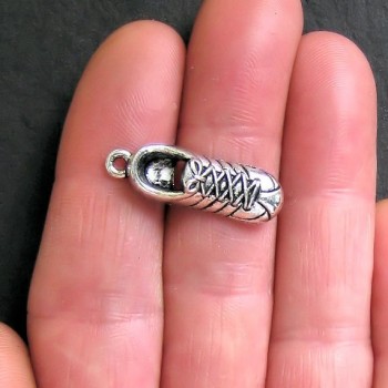 10pcs/lot  27mm x 9mm  Running Shoe Charms Antique Silver Tone Sneakers for charms necklace pendant jewelry accessories findings