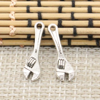 10pcs Charms spanner wrench tool 24*7mm Tibetan Silver Plated Pendants Antique Jewelry Making DIY Handmade Craft
