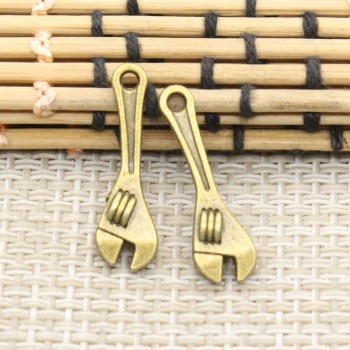 10pcs Charms spanner wrench tool 24*7mm Tibetan Silver Plated Pendants Antique Jewelry Making DIY Handmade Craft
