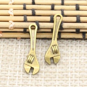 10pcs Charms spanner wrench tool 24*7mm Tibetan Silver Plated Pendants Antique Jewelry Making DIY Handmade Craft