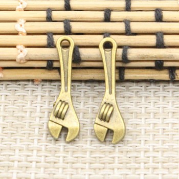 10pcs Charms spanner wrench tool 24*7mm Tibetan Silver Plated Pendants Antique Jewelry Making DIY Handmade Craft