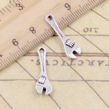 10pcs Charms spanner wrench tool 24*7mm Tibetan Silver Plated Pendants Antique Jewelry Making DIY Handmade Craft