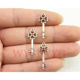 WYSIWYG 20pcs 25x9mm Small Key Charms Key Charm Lot Key Charms Findings Vintage DIY Accessories For Jewelry Making