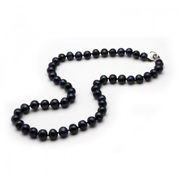 Real natural freshwater round black pearl necklace,trendy anniversary birthday gift choker pearl necklace women