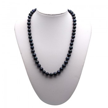Real natural freshwater round black pearl necklace,trendy anniversary birthday gift choker pearl necklace women
