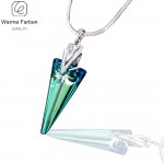 WARME FARBEN Crystal from Swarovski Women Necklace Fine Jewelry Triangle Crystal Pendant Necklace with Snake Chain Collares