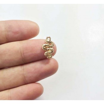 Wholesales Mini 3D Snake 20pcs per bag Zinc alloy Charms Pendant Jewelry DIY Necklace Eearring 2 Colors