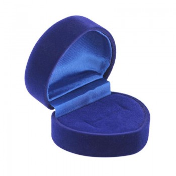 Blue Ring Box Jewelry Display Storage Foldable Case For Wedding Ring Valentines Day Gift Organizer Heart Rings Storaage Case