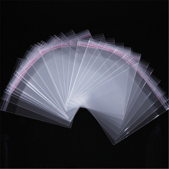 ACLOVEX 100pcs/lot Clear Transparent Plastic Self Adhesive Opp Bags 5*7/6*10/8*12/9*14/11*17cm OPP Bags Diy Jewelry Packaging