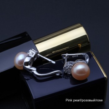 Beautiful 925 silver earrings pearl female,summer trendy bridal real natural white grey black freshwater pearl earrings women