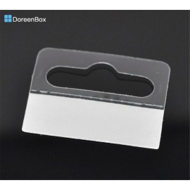 Doreen Box hot-  100PCs Jewelry Hanging Display Cards with Adhesive 4.1cmx3.2cm(1 5/8x1 2/8) (B19651)