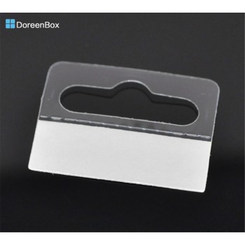 Doreen Box hot-  100PCs Jewelry Hanging Display Cards with Adhesive 4.1cmx3.2cm(1 5/8x1 2/8) (B19651)