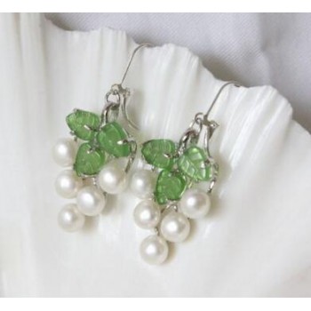 free shipping  gt;gt;gt;gt;noble jewelry Charm Solid 925 Sterling Silver SouthSea 10-11mm  Pearl Dangle Shiny Zircon   Earrings