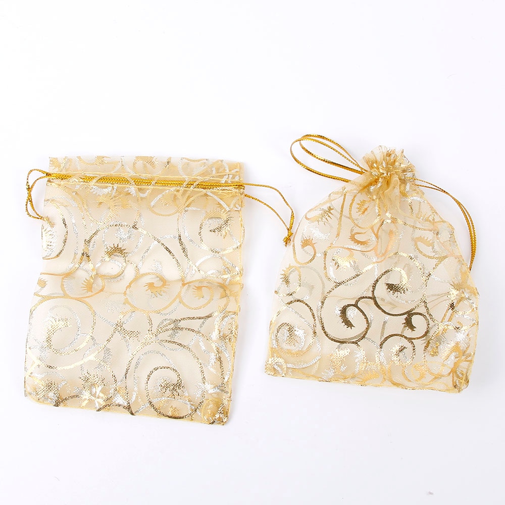 100Pcs/Bag High Quality Fashion Organza Bags 9x12cm Nice Jewelry Packaging Bags Wedding Christmas Gift Pouches Bag