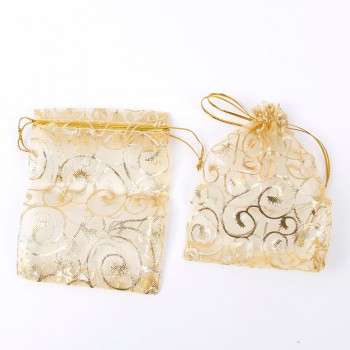 100Pcs/Bag High Quality Fashion Organza Bags 9x12cm Nice Jewelry Packaging Bags Wedding Christmas Gift Pouches Bag