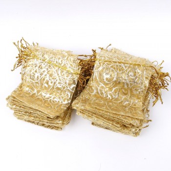 100Pcs/Bag High Quality Fashion Organza Bags 9x12cm Nice Jewelry Packaging Bags Wedding Christmas Gift Pouches Bag
