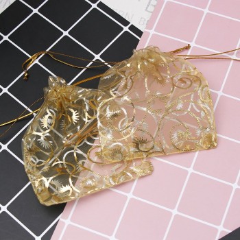 100Pcs/Bag High Quality Fashion Organza Bags 9x12cm Nice Jewelry Packaging Bags Wedding Christmas Gift Pouches Bag