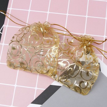 100Pcs/Bag High Quality Fashion Organza Bags 9x12cm Nice Jewelry Packaging Bags Wedding Christmas Gift Pouches Bag