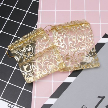 100Pcs/Bag High Quality Fashion Organza Bags 9x12cm Nice Jewelry Packaging Bags Wedding Christmas Gift Pouches Bag
