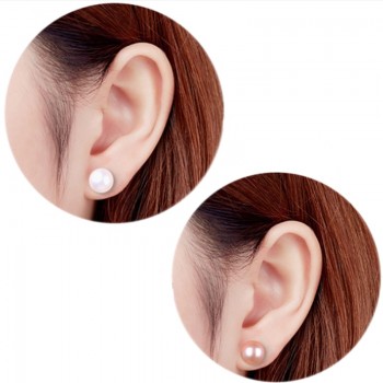 2018 New Fashion Pearl Earrings Jewelry For Women Oblate Freshwater Pearl 925 Sterling Silver Jewelry Weddings Gift