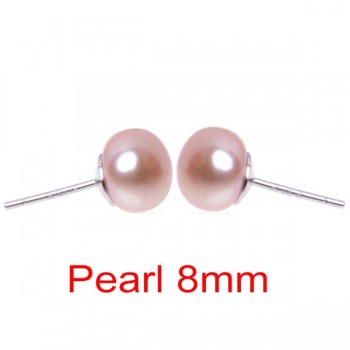 2018 New Fashion Pearl Earrings Jewelry For Women Oblate Freshwater Pearl 925 Sterling Silver Jewelry Weddings Gift