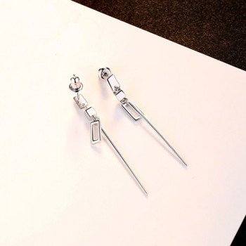 CZCITY Real Silver Vintage Long Earrings for Women Dangle Hanging Earrings 925 Sterling-silver Fashion Style Fine Jewelry Women