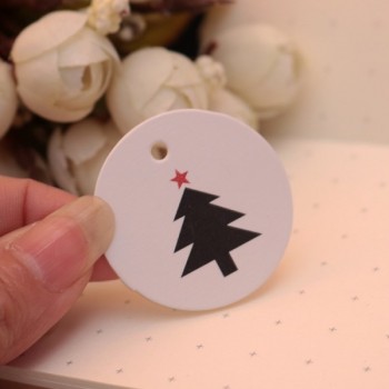 Kraft Round Paper Packaging Labels 3.5x3.5cm 100pcs/lot Print Handmade With Love good for Party Gifts Decoration DIY scallop Tag