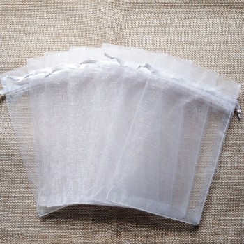 11sizes 1000pcs 7x9 9x12 10x15cm White Organza Bags Jewelry Gift Packaging Drawstring Bags Apply to Wedding/Birthday/Christmas