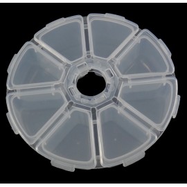 New DIY Mini 8 Grids Compartment Nail Art Rhinestone Gems Plastic Box Round Storage Case Clear Organizer Jewelry Bead Makeup Box