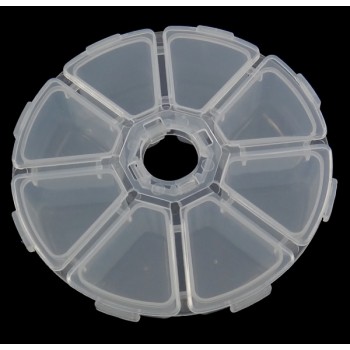 New DIY Mini 8 Grids Compartment Nail Art Rhinestone Gems Plastic Box Round Storage Case Clear Organizer Jewelry Bead Makeup Box