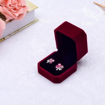 1pcs Squre Wedding Velvet Earrings Ring Box Jewelry Display Case Gift boxes Amazing 2017 New