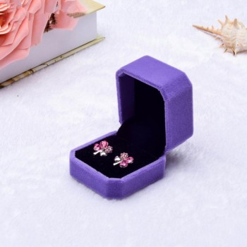 1pcs Squre Wedding Velvet Earrings Ring Box Jewelry Display Case Gift boxes Amazing 2017 New